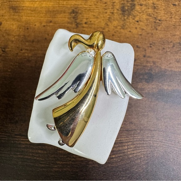 Allison Reed Gold and Silver Angel Brooch Pin Vintage - Picture 8 of 10